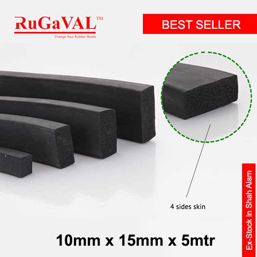 EPDM Sponge Rubber I Rubber Sponge I Size10mm(Thk)x15mm(W)x5mtr(L