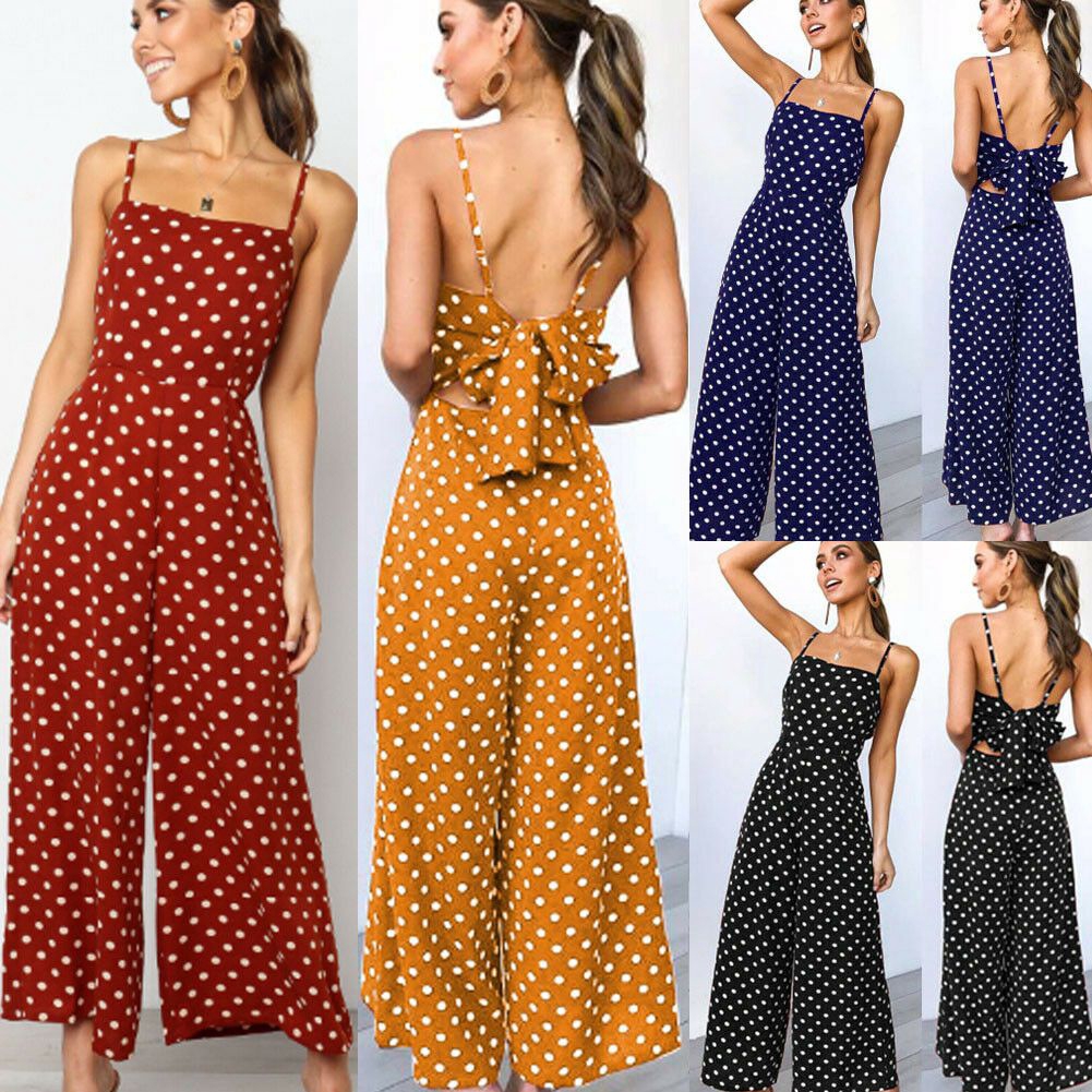 womens polka dot jumpsuit