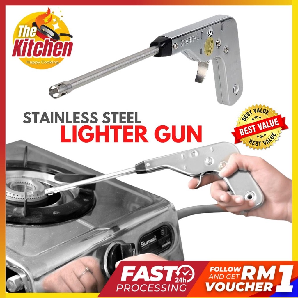 270mm VL Electronic Gas Ignition Torch Gun Lighter Spark Gas Burner Stove Iron Body Igniter Pemetik Api Dapur 露营火炉