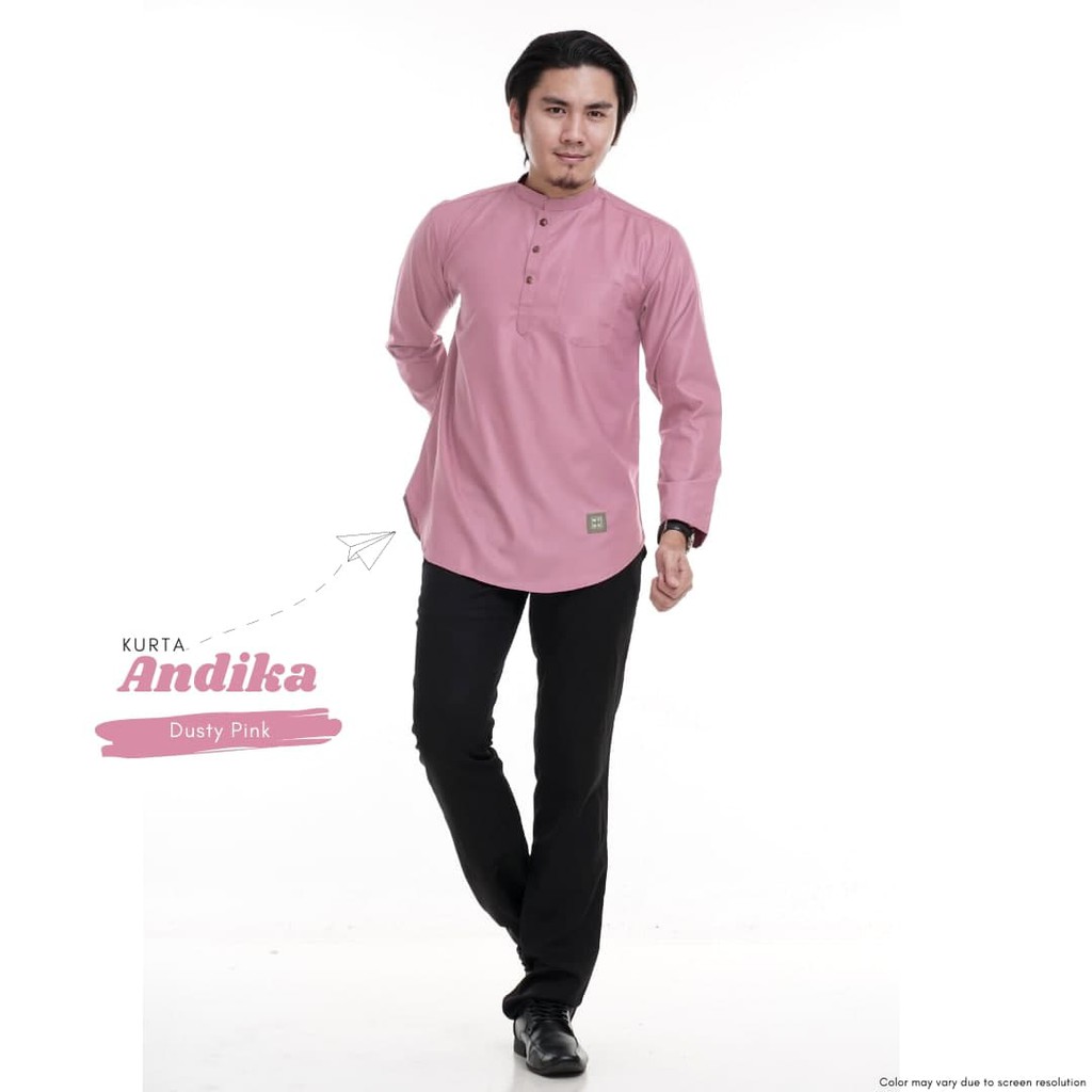 Buy Baju Kurta Lelaki Dewasa Cotton Lengan Panjang Long Sleeve Cekak Musang Pink Punch Maroon Turquoise Green Hijau Andika Seetracker Malaysia