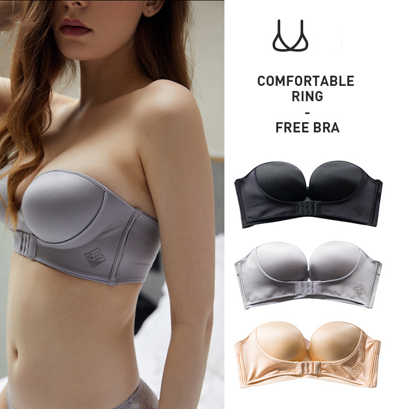 Push Up Bra Front Buckle Women Invisible Underwear Lingerie Strapless Seamless