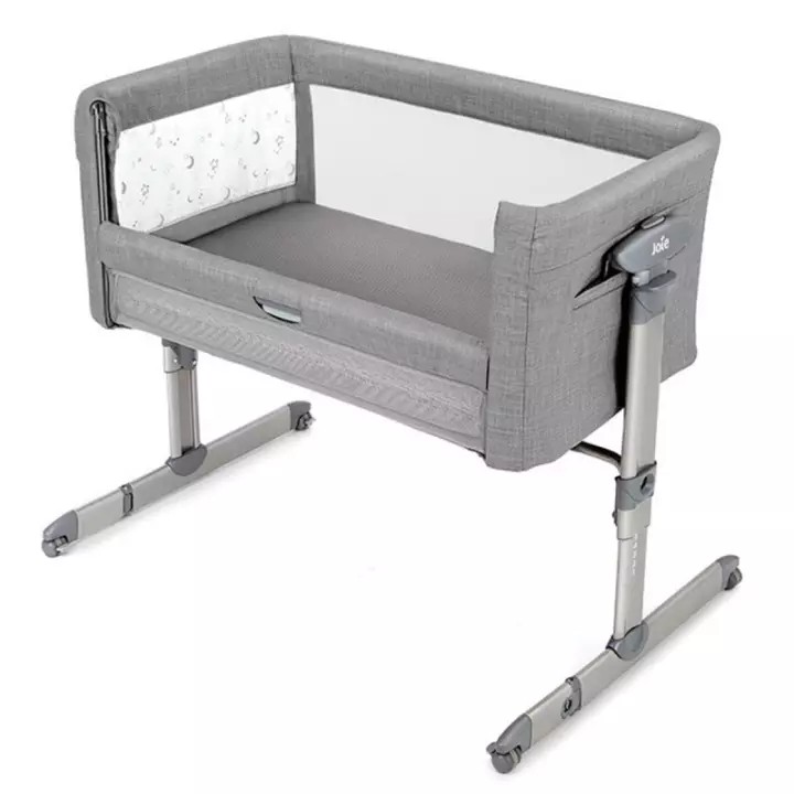 Joie Roomie Glide Bedside Crib Baby CotStarry Night /Foggy Grey