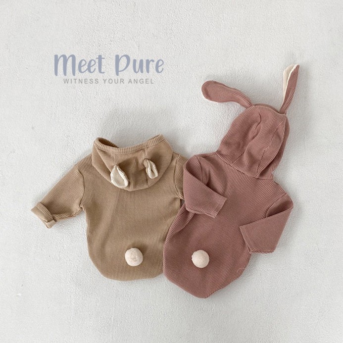 [?? STOCK] Baby Bear/Rabbit Jumpsuit Bodysuit Cute Long Sleeve Romper New Style 100% Cotton Kids Clothes Baju Bayi