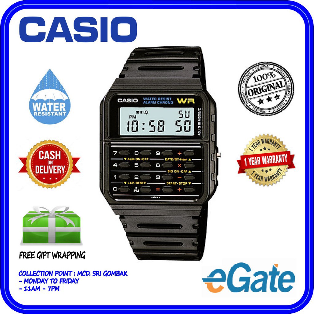 Smart Watch 特價 Ice Watch Casio Ca 53w 1zd Men Digital Calculator Black Resin Strap Original Casual Watch Shopee Malaysia