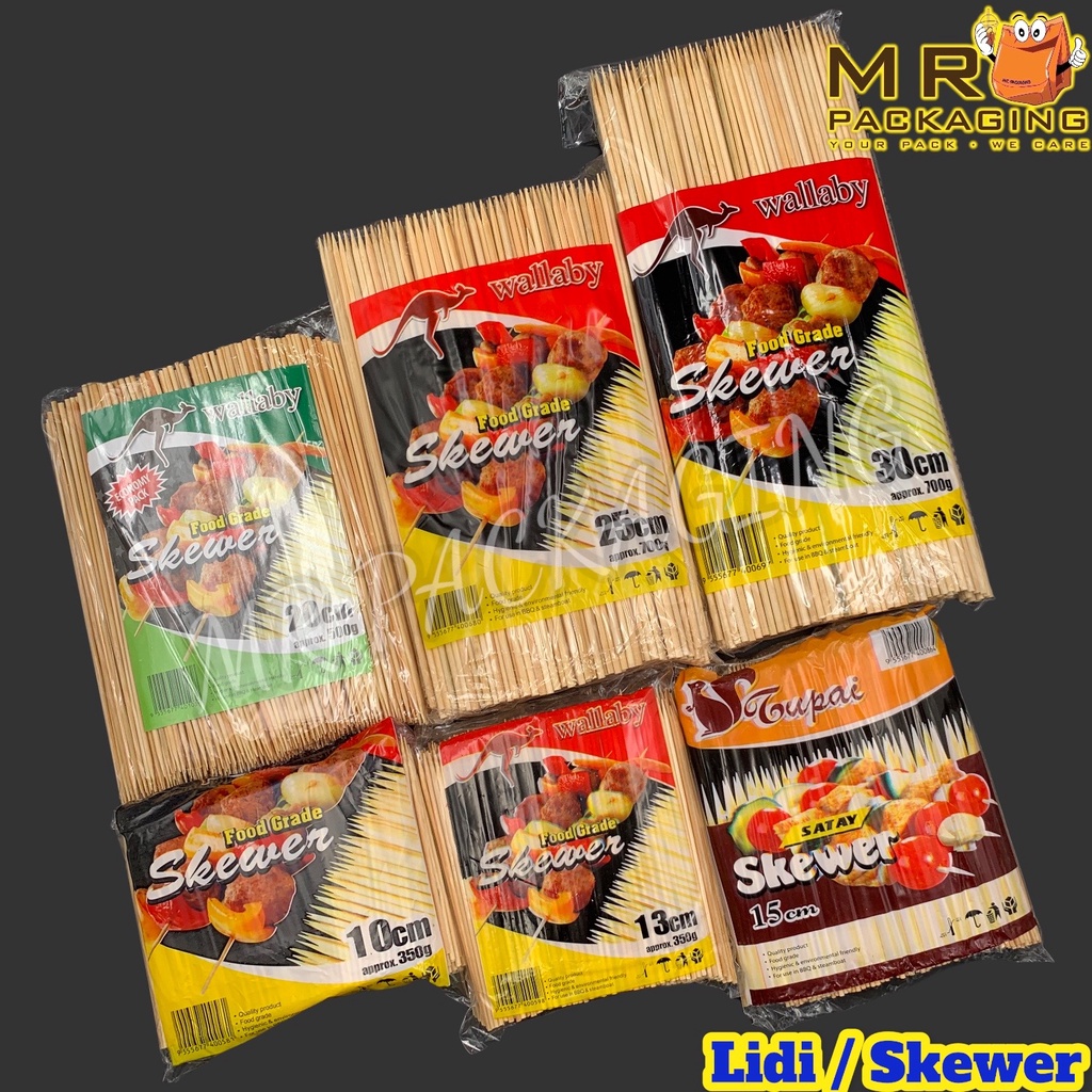 10cm / 13cm / 15cm Bamboo Skewer [ 350gm ] Lidi Sate / Satay Stick 4" / 5" / 6" 4 5 6 inch