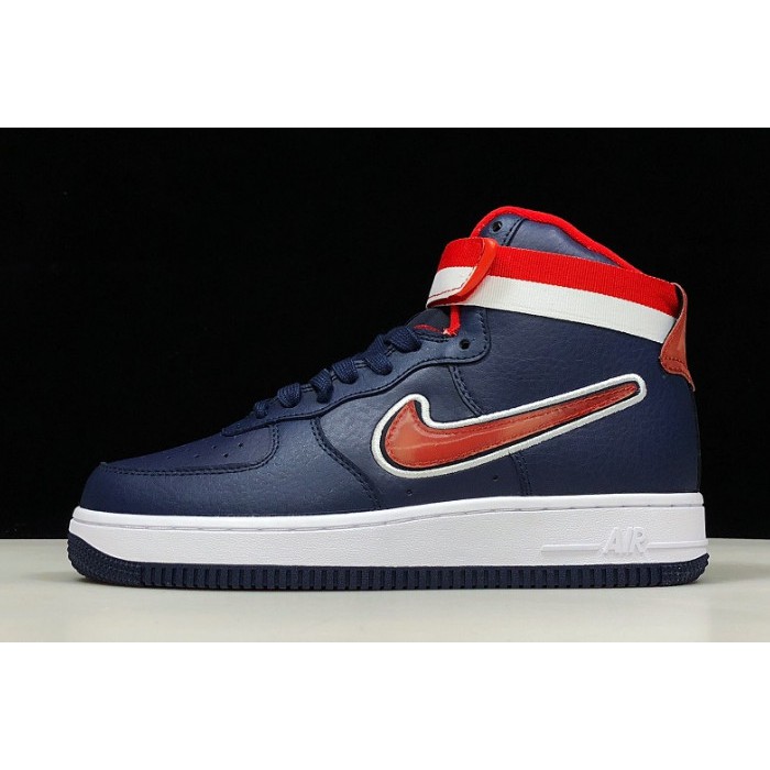 navy blue red and white air force 1