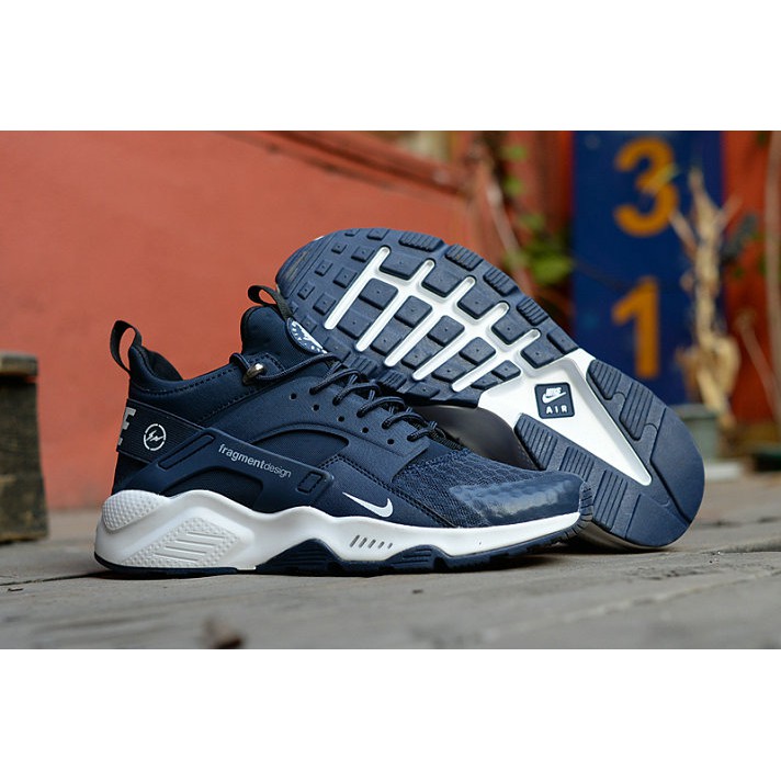 huaraches navy blue and white