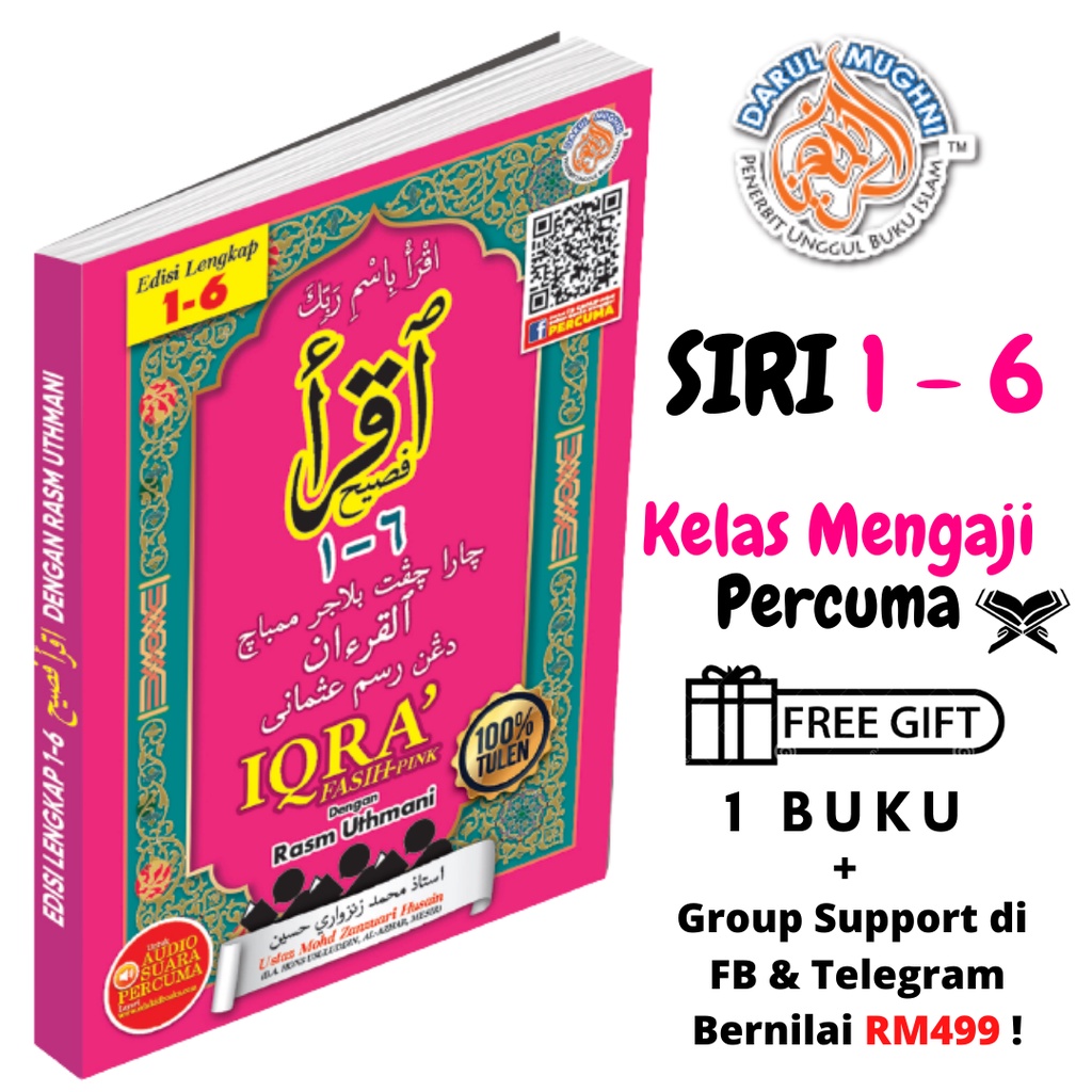 Iqra 1 6 set lengkap +FREE Kelas Mengaji+FREE Buku Al