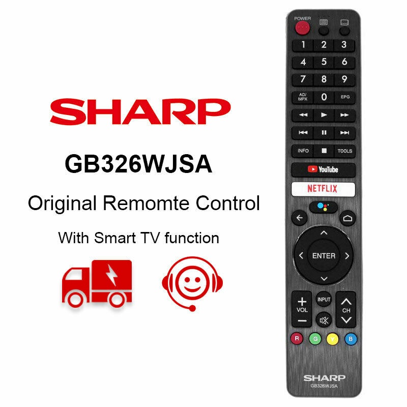 Original SHARP Android TV Remote Control With Voice Function | Shopee ...