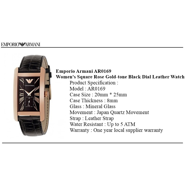 emporio armani black and rose gold watch