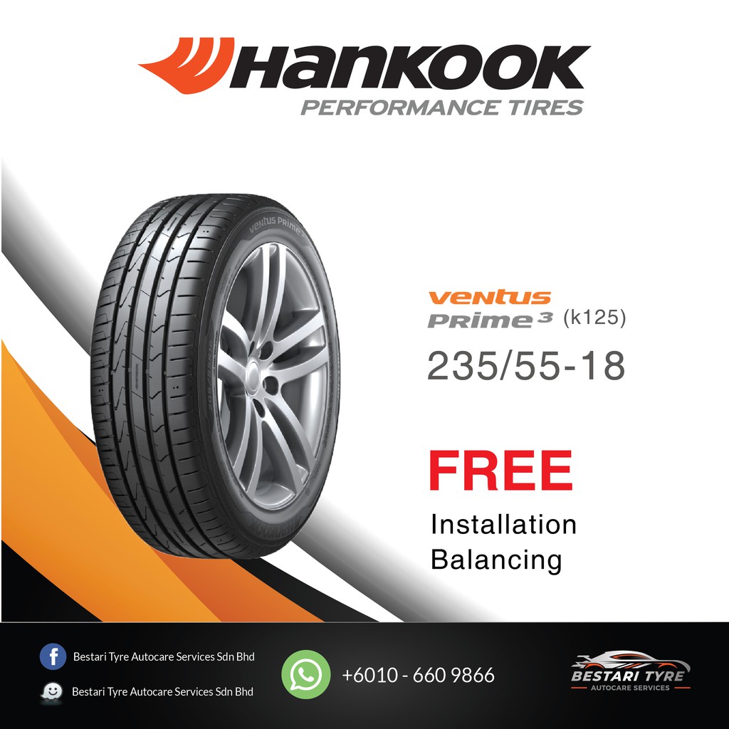 Summer Tyres Hankook Ventus Prime3 K125A 235/55R18 100V