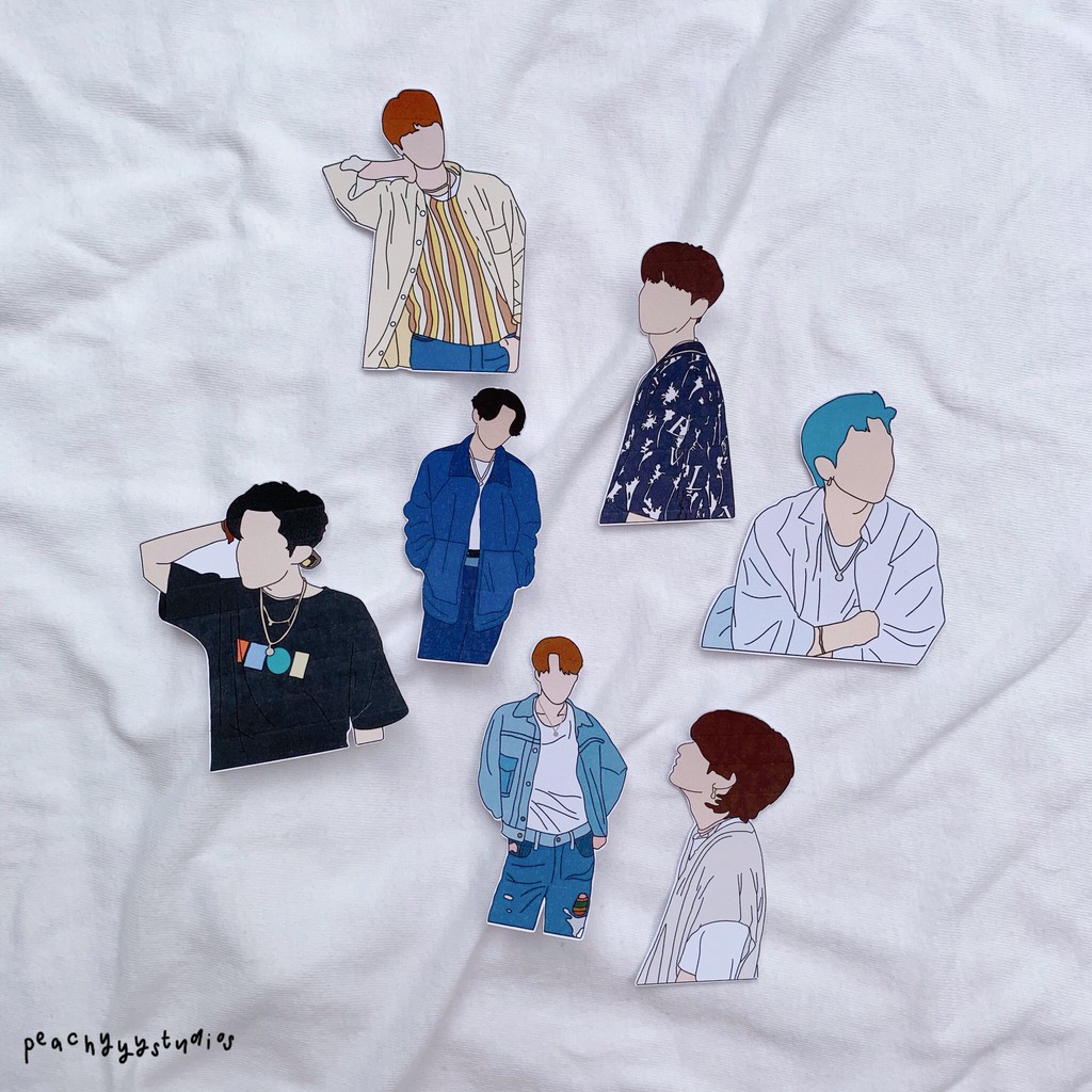 bts silhouette sticker flakes dynamite kpop bullet journal diary