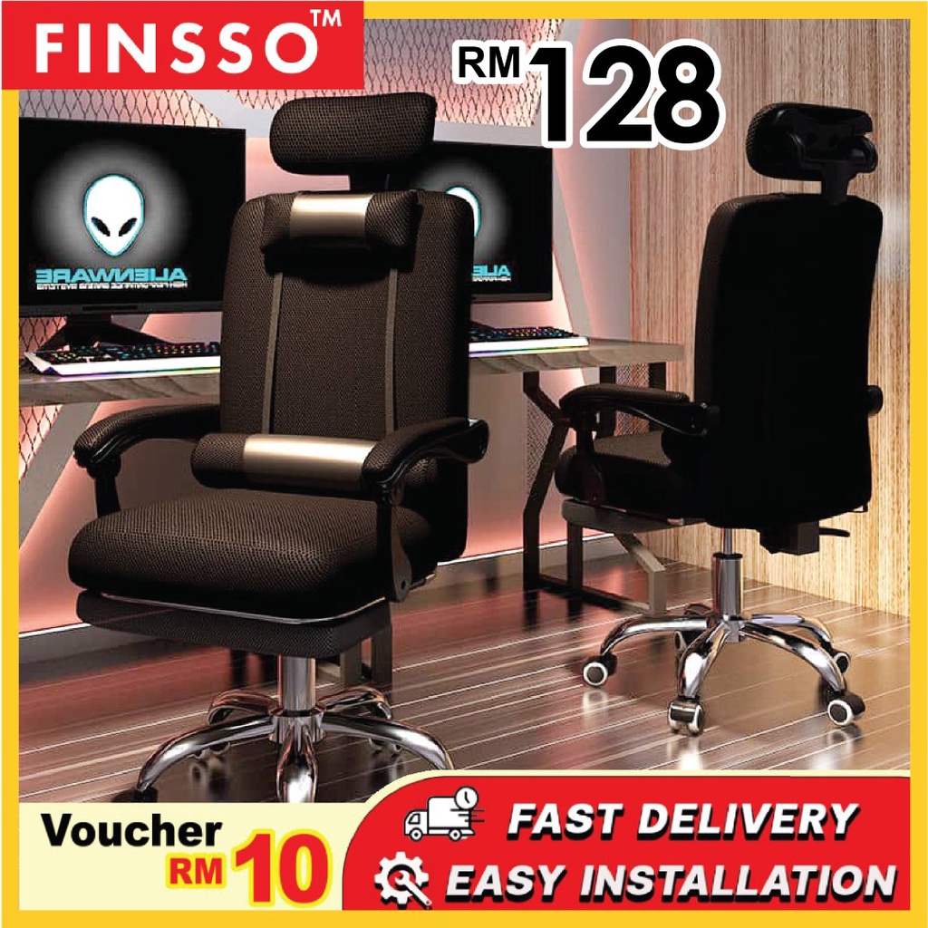 FINSSO : Remon 355 Ergonomic Designed High Backrest Swivel Mesh Office Chair Gaming Chair Computer Chair Office Kerusi