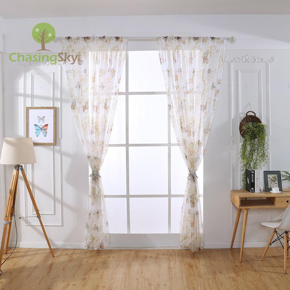 Cknew Butterfly Printed Home Blackout Curtains Living Room