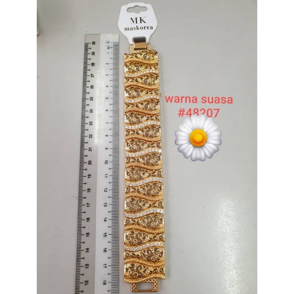 Rantai Tangan Gelang Dewasa Suasa Pulut Dakap Kerawang With Diamond 2