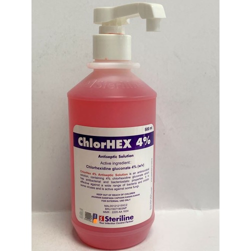 Steriline Chlorhex 4 Antiseptic Solution 500mL(Exp 12/2022) Shopee