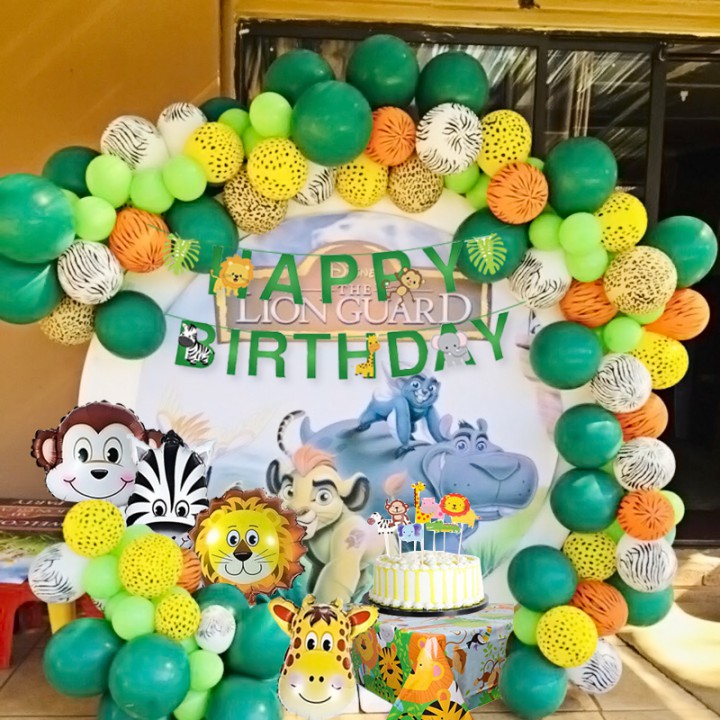 Aperil 59pcs 12inch Jungle Lion Happy Birthday Balloon set Party ...