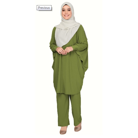 VELLA ARMY GREEN BAJU  KELAWAR TAK  PERLU GOSOK  SABELLA 