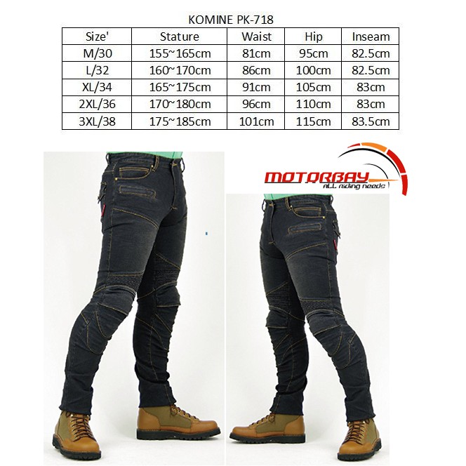 Komine Jeans Pk 718 Safety Pants With Padding Shopee Malaysia