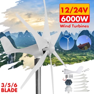 6000W 6 Blades Wind Turbine Genertor Charge Kit 12/24/48V Aerogenerator Garden 