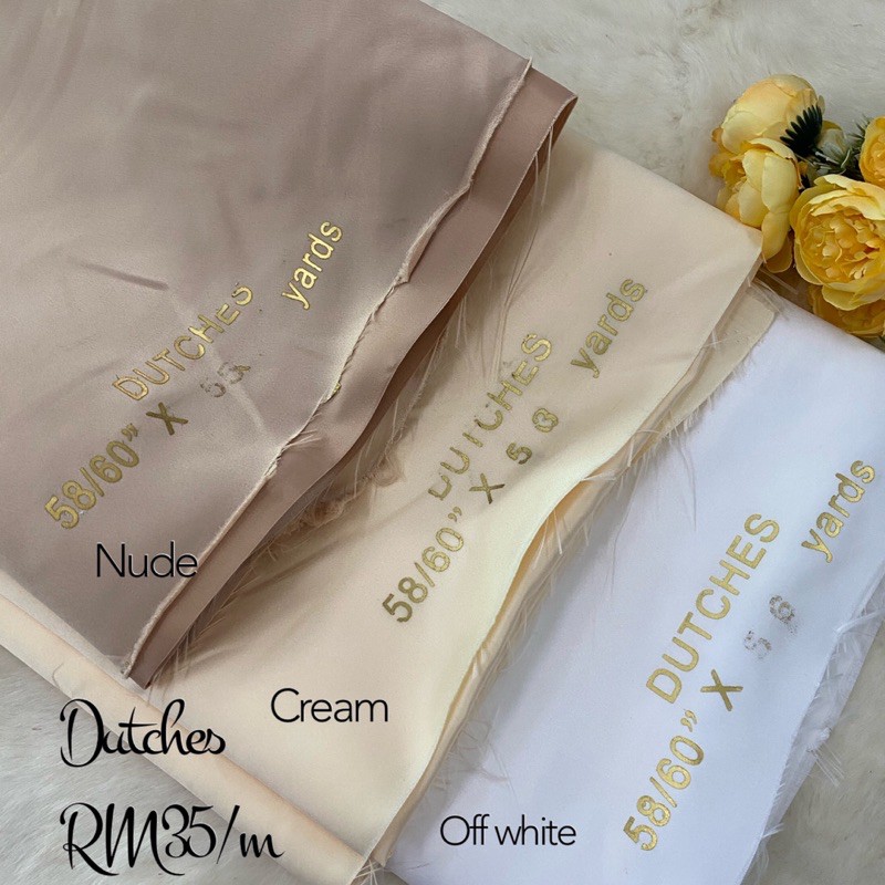 KAIN DUCHESSBAJU PENGANTIN BRIDAL SATIN KAIN KOSONG BAJU MELAYU