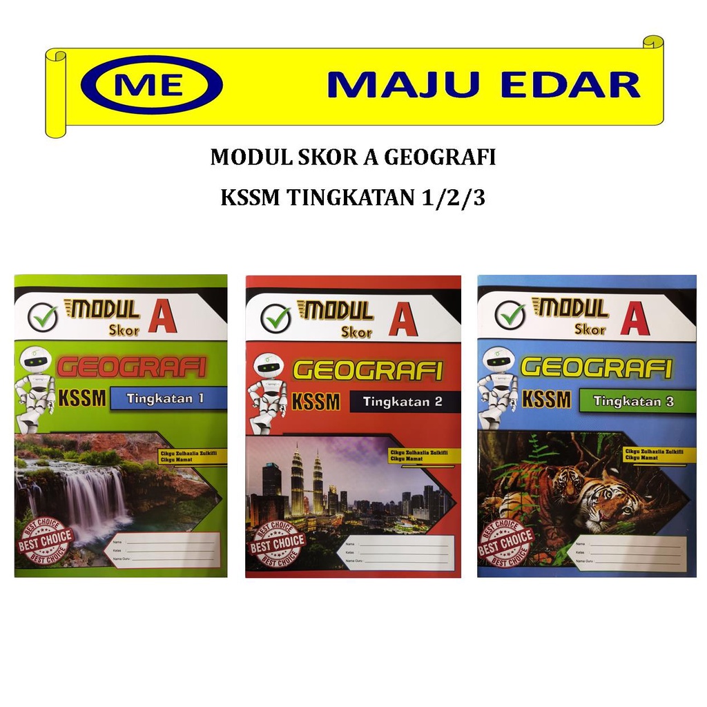 MODUL SKOR A GEOGRAFI KSSM TINGKATAN 1/2/3 (CIKGU ZULHAZLIA ZULKIFLI / CIKGU MAMAT)  Shopee