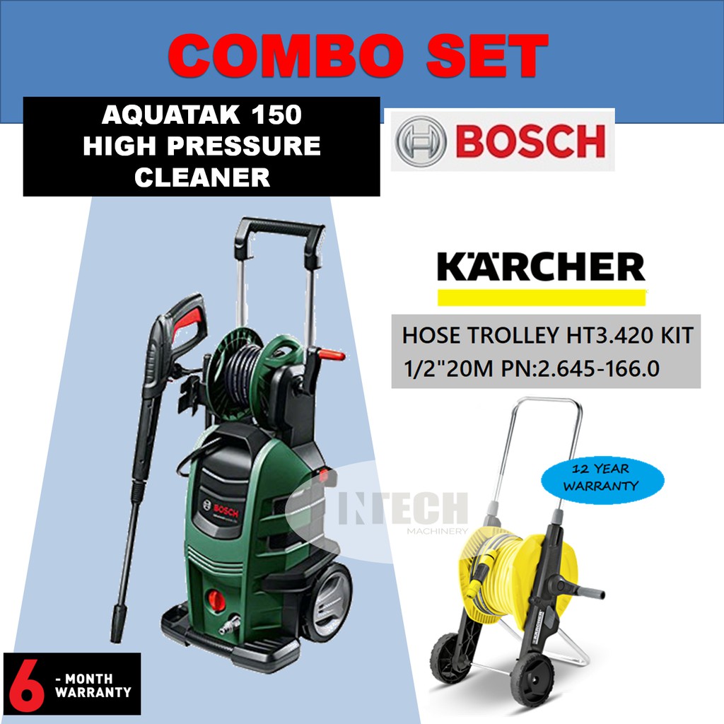 Bosch Aquatak 150 High Pressure Cleaner Karcher Hose Trolley Kit 1