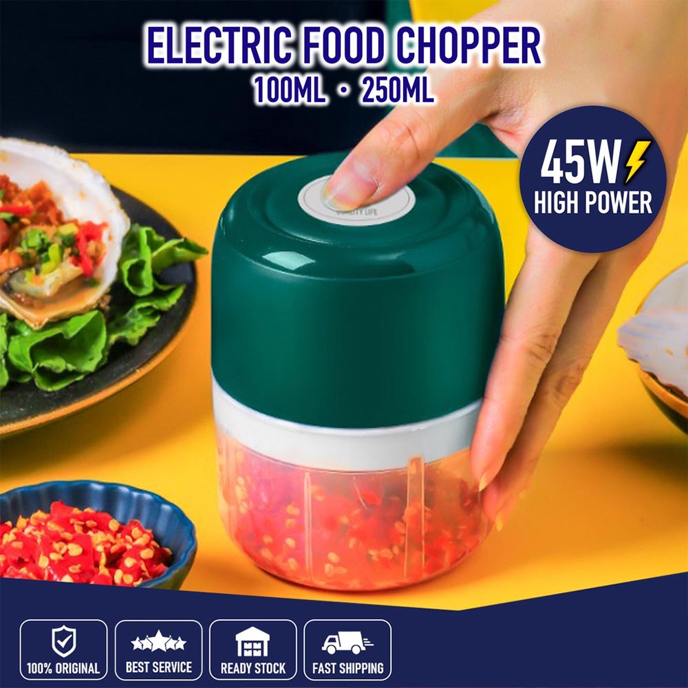 Mini Blender Garlic Chopper Electric Food Chopper Portable Blender Food Processor Meat Grinder Pengisar Serbaguna 100ml