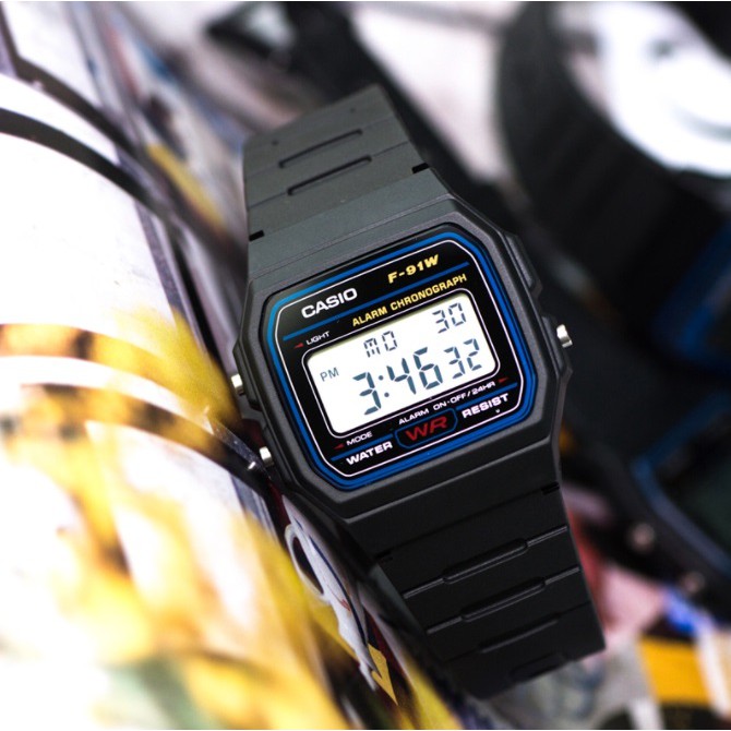 Outdoors Male Wristwatch Digital Watch Quartz Classic Resin Strap Digital Sport Watch F91