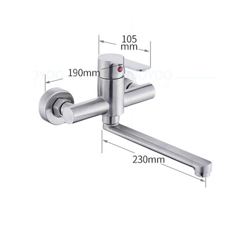 Wall Mount Kitchen Faucet Single Handle Faucet With 9 Inch Swing