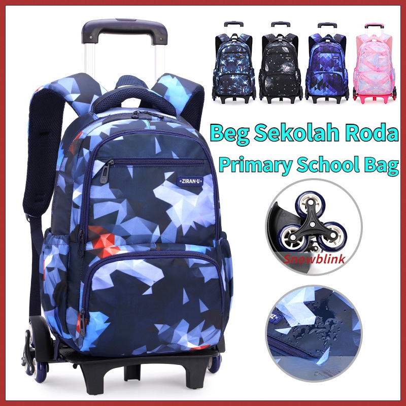 Wheeled School Bag Beg Sekolah Roda with 2/6Wheels Climbing Stairs