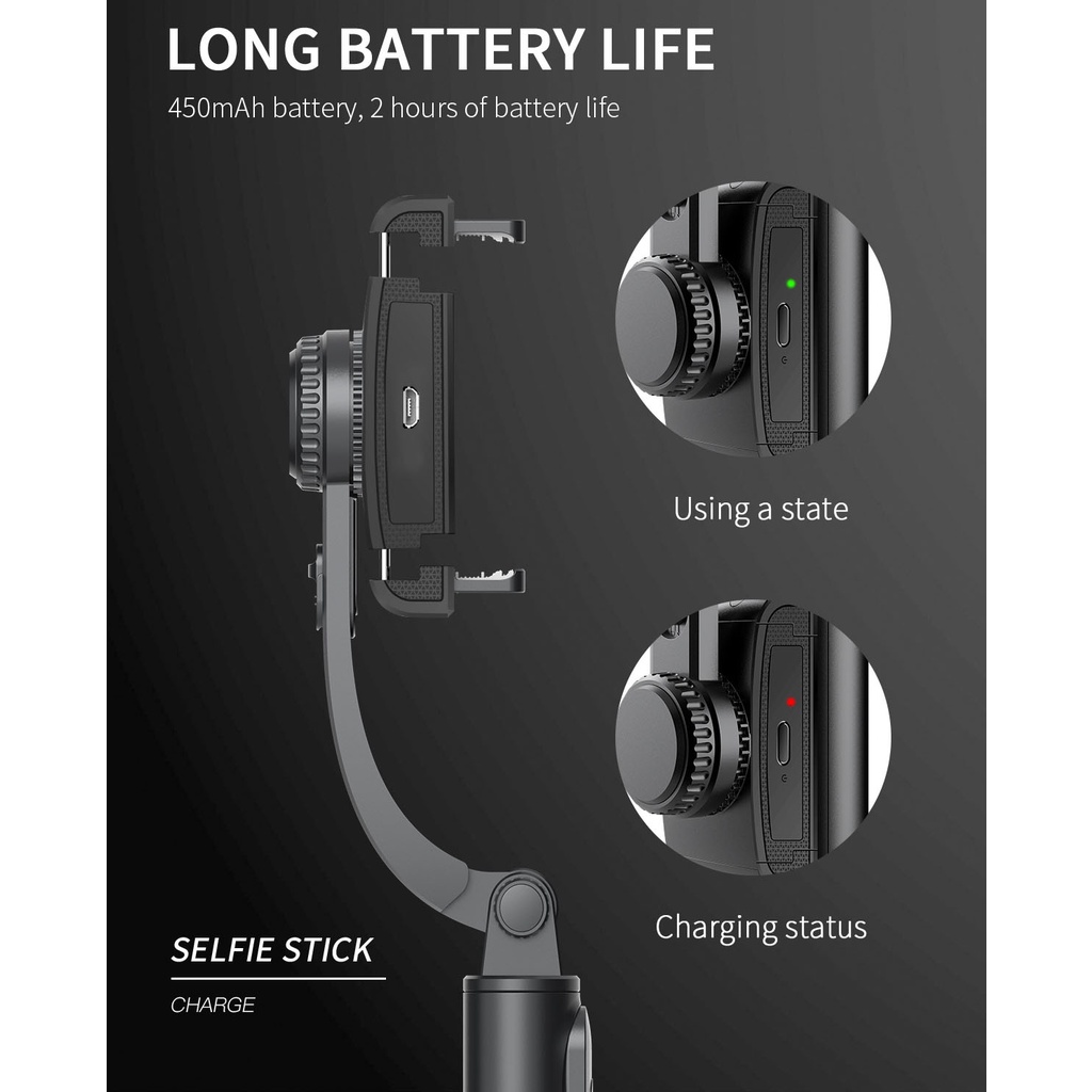 Reliable Essential Q08 Handheld Gimbal Smartphone Bluetooth Stabilizer Tripod Selfie Stick Folding Ios Android Sma Qu... - Image 2