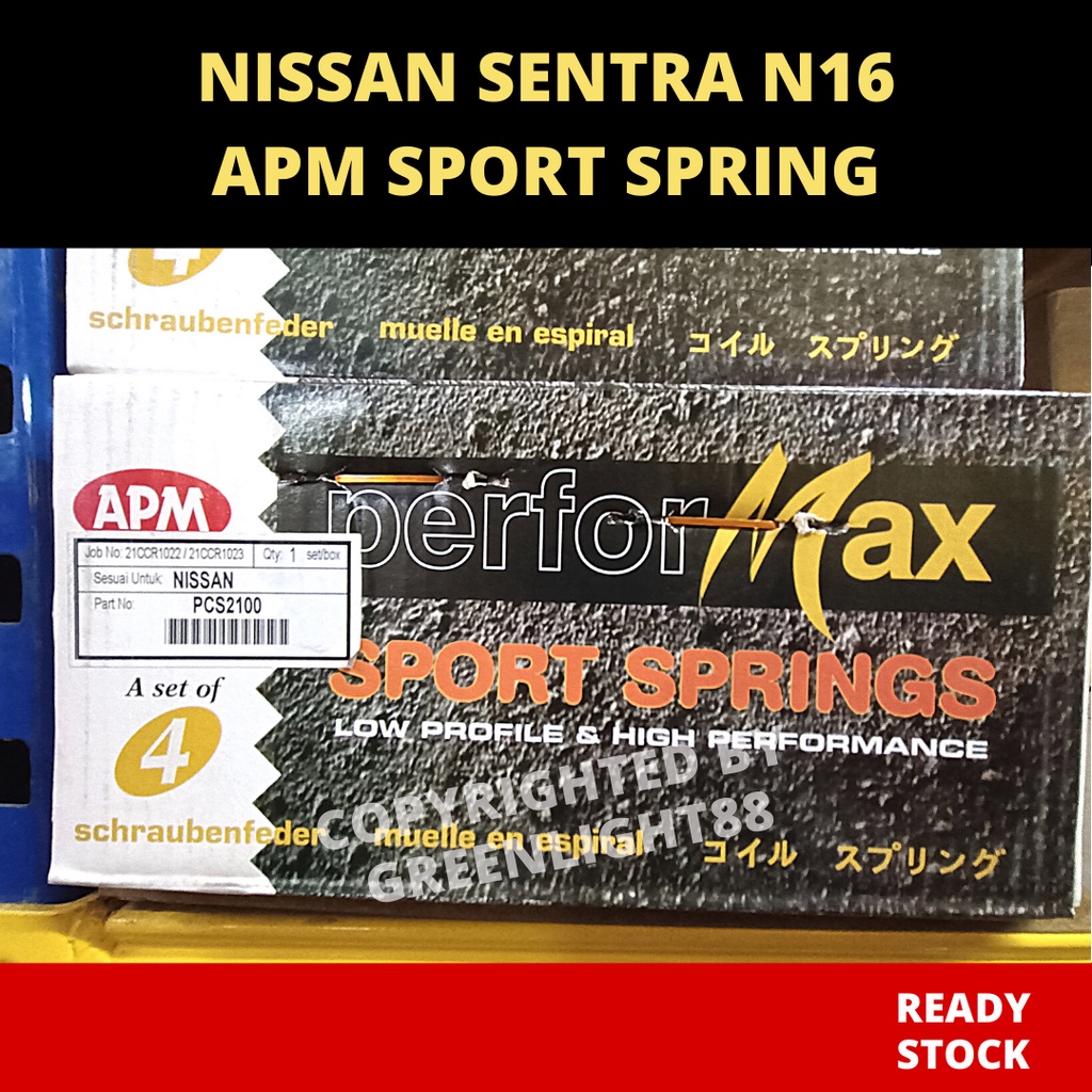 (100% ORIGINAL) NISSAN SENTRA N16 APM PERFORMAX SPORT SPRING (1 SET 4 ...