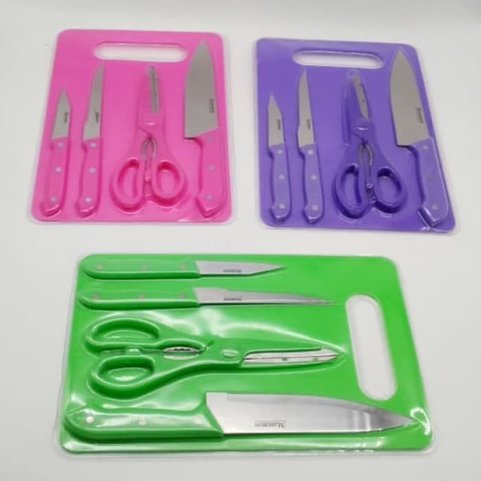 GIFT SET! 5 in 1 Knife Set Kitchen Set Knives Scissor Set Kitchen Tools Set Pisau 5 Dalam 1 Set Pisau Dapur