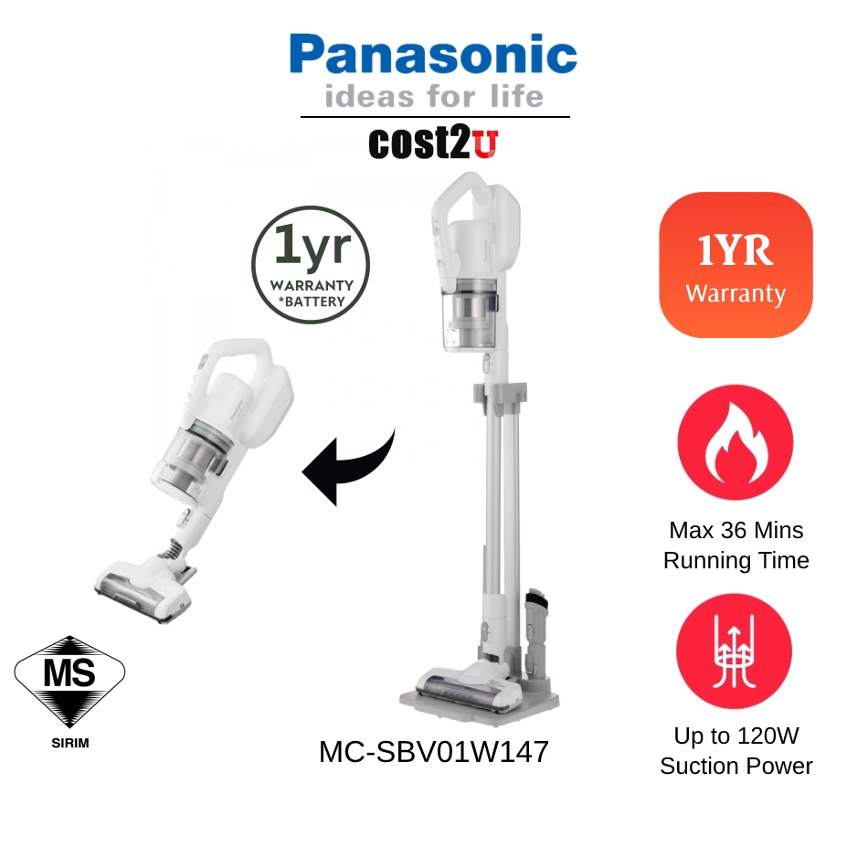 Panasonic 2In1 Cordless Handheld & Stick Vacuum MCSBV01W147