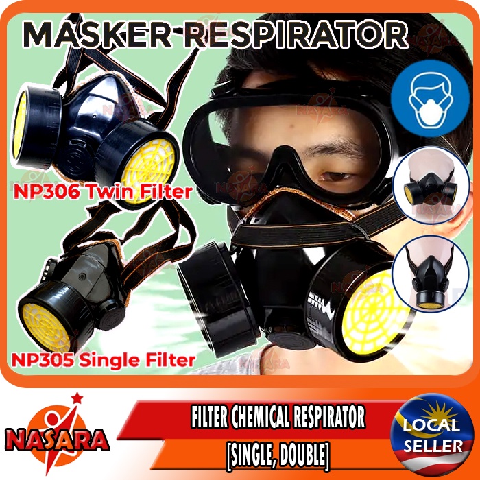 NASARA ~ [NP305,NP306] CHEMICAL CARTRIDGE RESPIRATOR FILTER DUST MASK ...