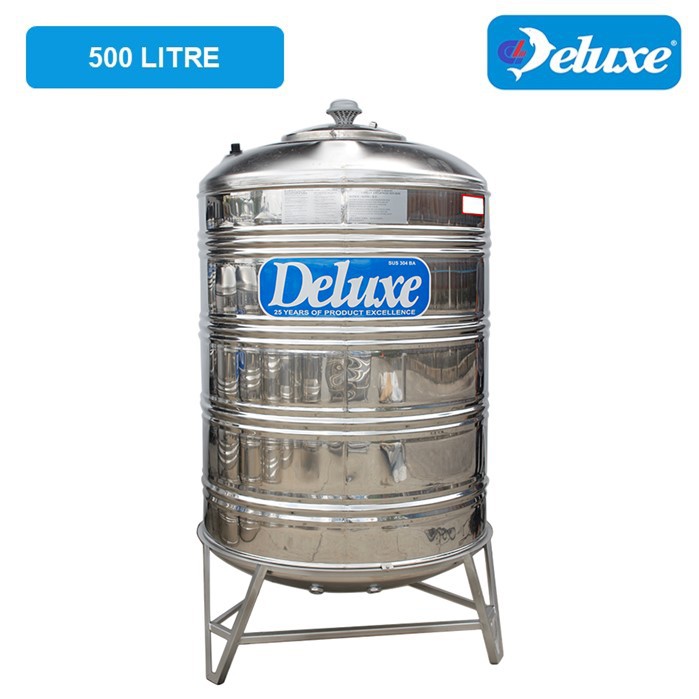 500 Liter Deluxe Stainless Steel Round Bottom With Stand Water Tank Tangki Air Shopee Malaysia