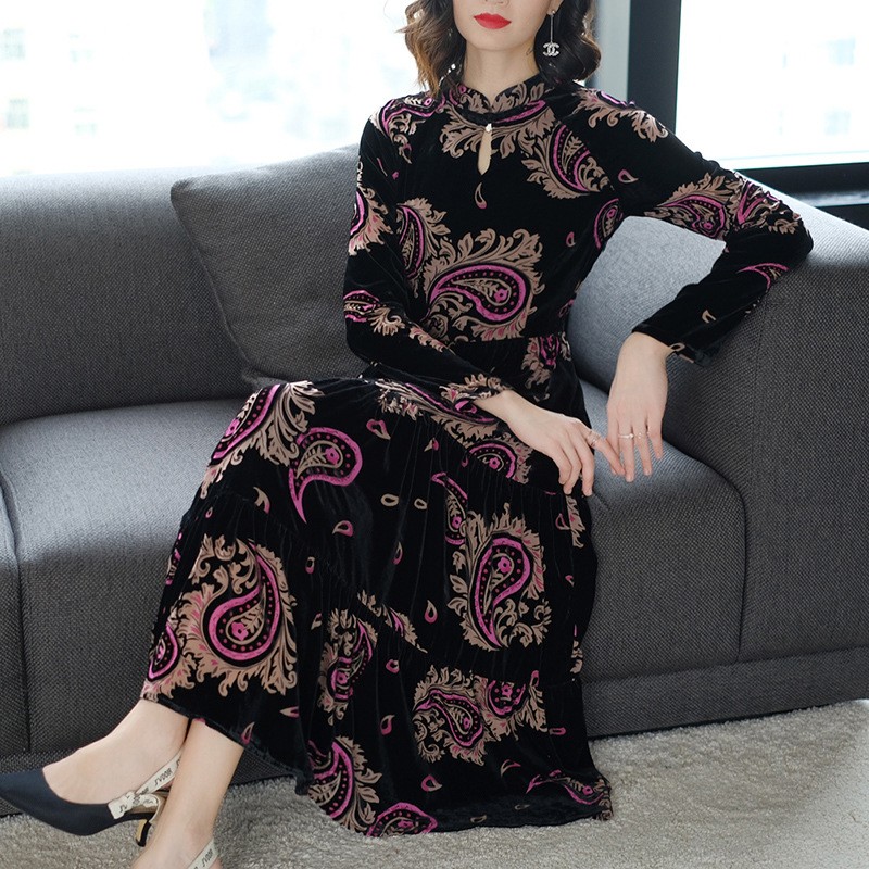 velvet flower dress