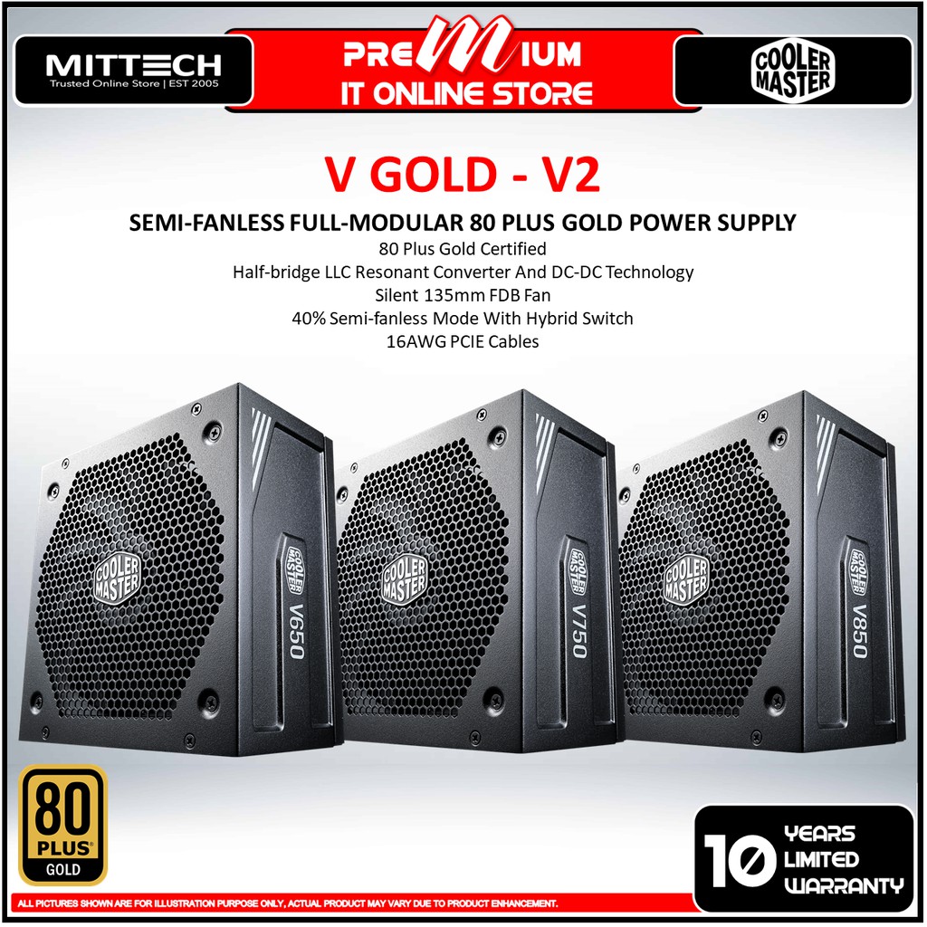 Cooler Master V Gold V Semi Fanless Full Modular Plus Gold Power