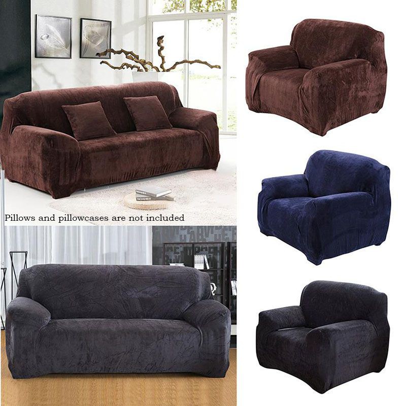 Easy Stretch Couch Sofa Lounge Covers 1 2 3 4 Seater Corn Velvet Chair Recliner 