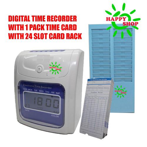 FULLY  DIGITAL CLOCK TIME RECORDER PUNCH CARD MACHINE (5yr warranty)