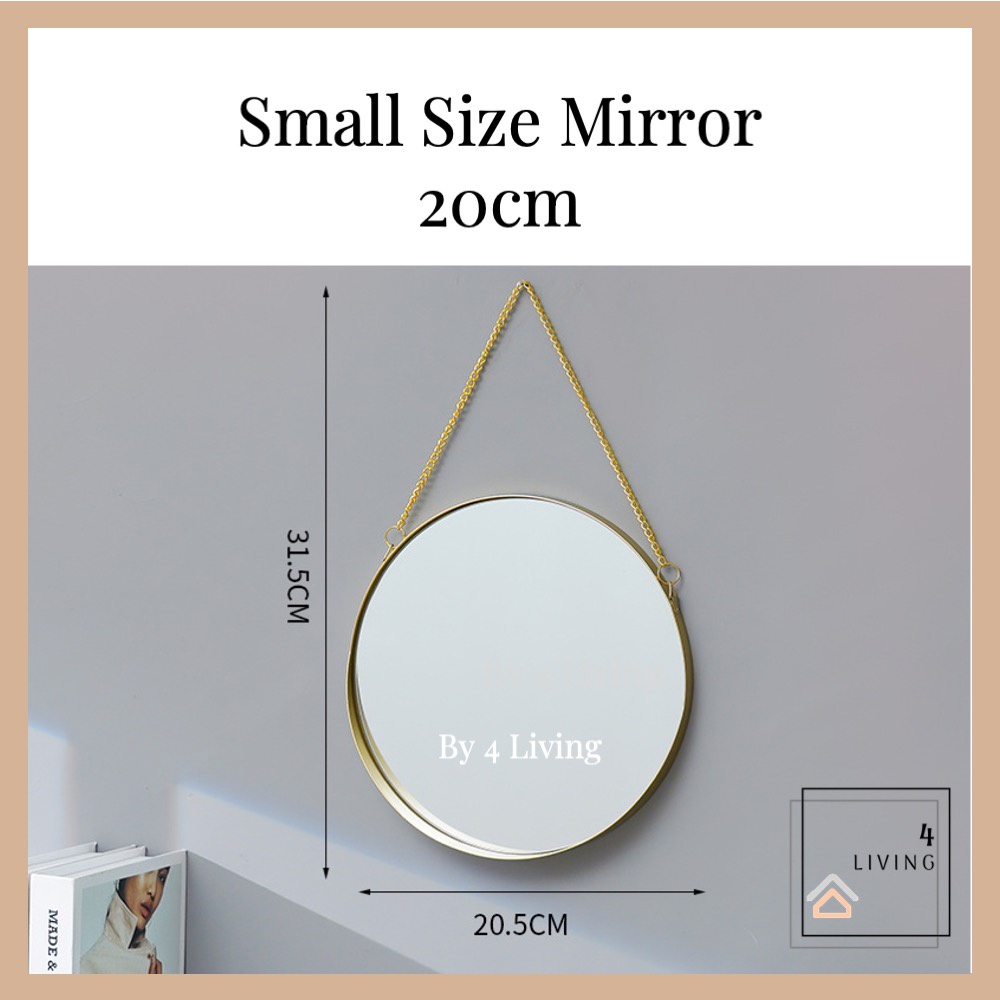 ????ReadyStock???? Ins Wall Hanging Mirror Cermin Dinding Besar Make up Mirror Toilet Mirror Tandas Small Round Mirror Round