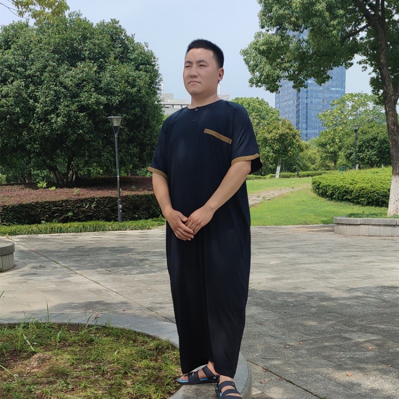 Buy Kurta Jubah Lengan Pendek Lelaki Baru Timur Tengah Jubah Panjang Kasual Islammuslim Robe Seetracker Malaysia