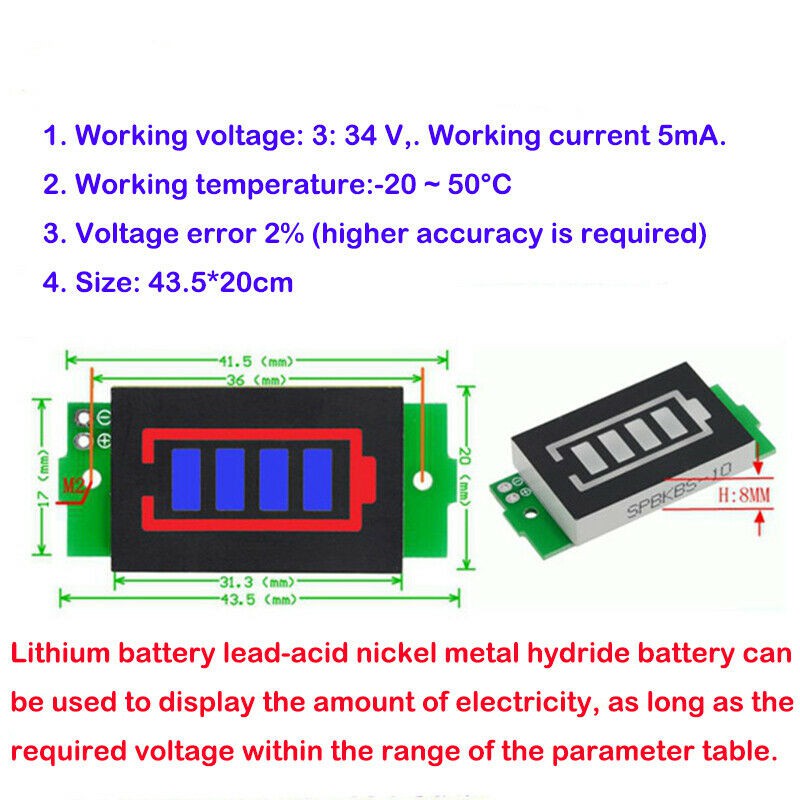1S 2S 3S 4S 5S 6S 7S 18650 Lipo Battery Indicator Tester Display Meter Capacity 