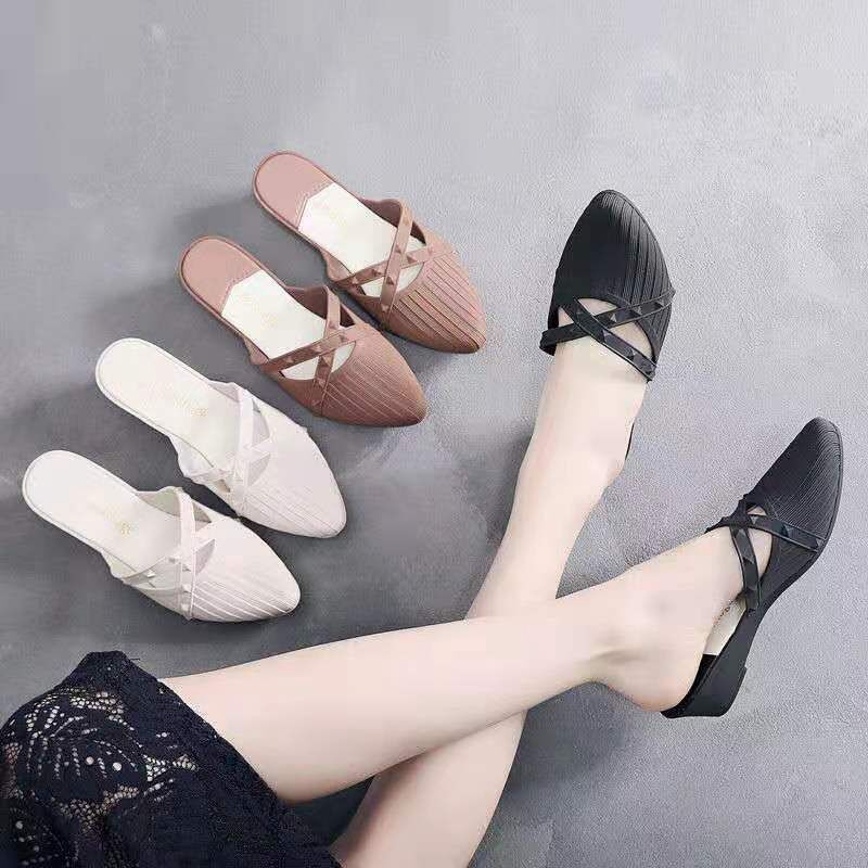 Summer Slippers Flat Korean Students Half Slippers Summer Slippers Flat Korean Students Half Slippers