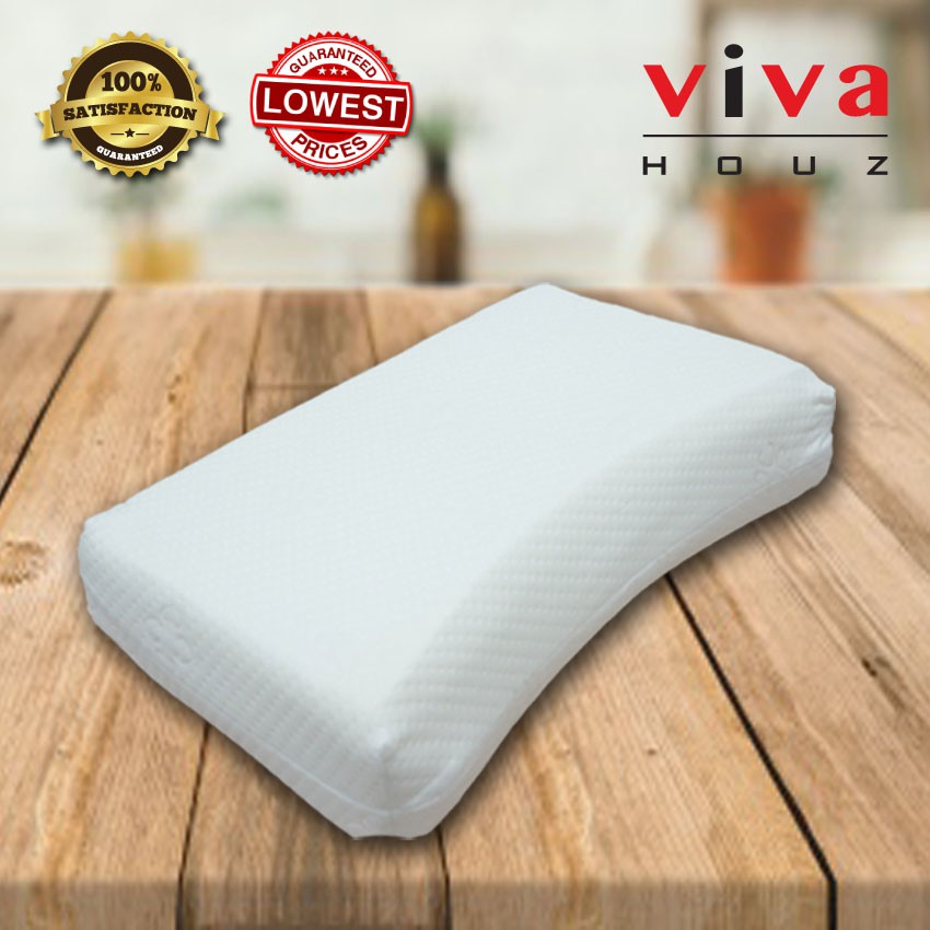 Viva Houz Curve Shape Latex Pillow Neck Care Support Made In