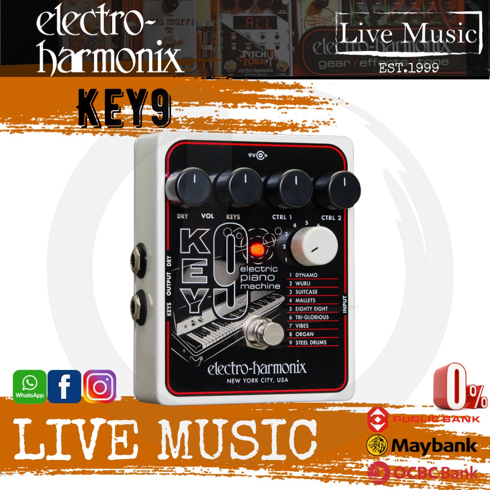 Electro-Harmonix Key9 Electric Piano Machine Guitar Effects Pedal (Electro  Harmonix/EHX) | Shopee Malaysia