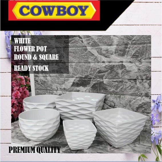 Flower Pot White Vase Melamine Pasu Bunga Putih Pasu Bunga Orkid Shopee Malaysia