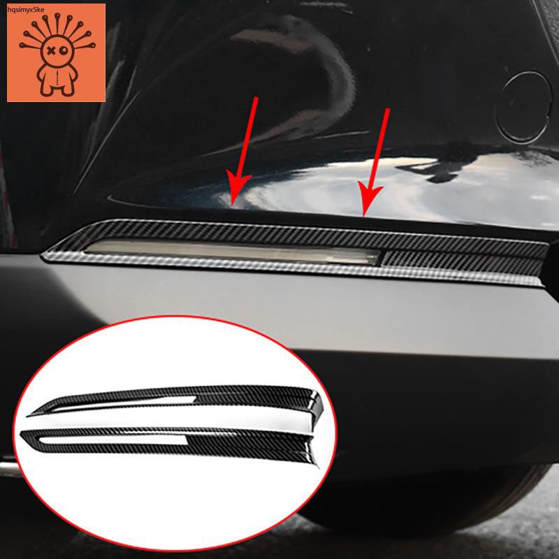 Carbon Fiber Front Bumper Fog Light Lamp Frame Cover Trim For Mazda 