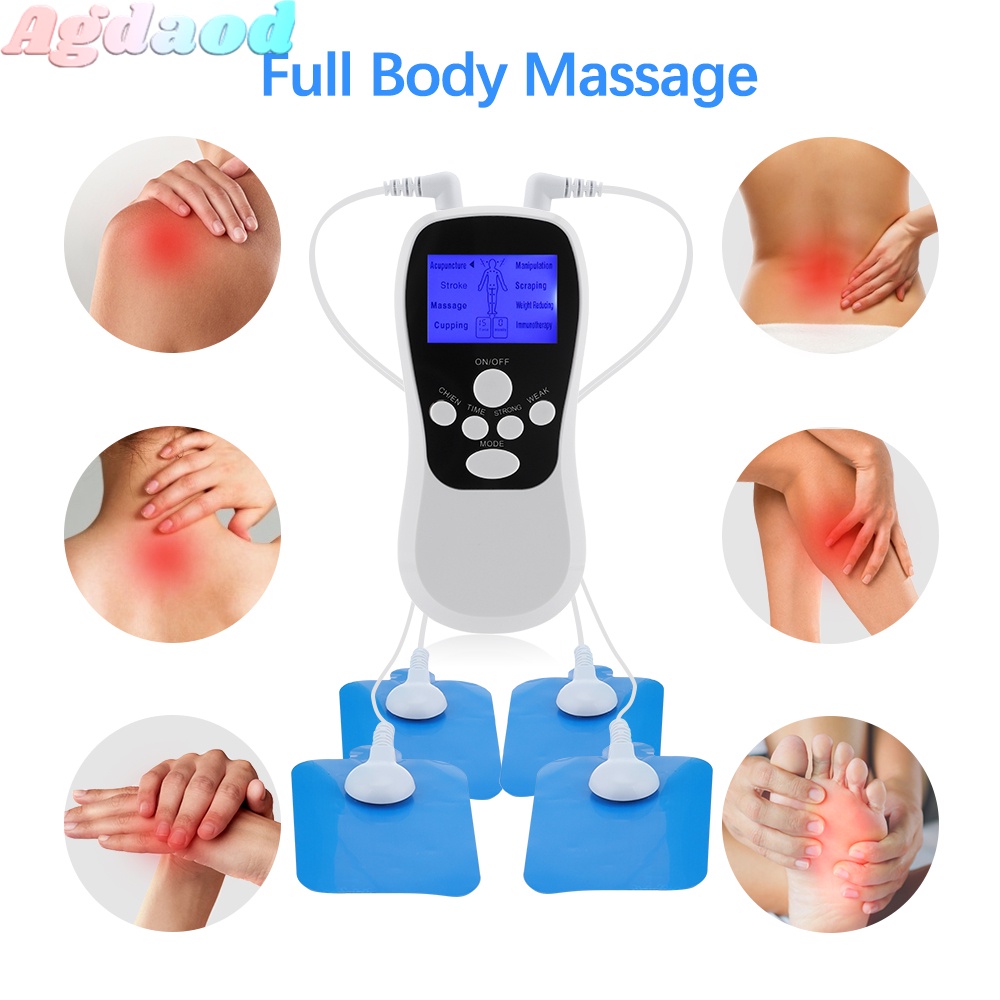 Agdoad Electronic Pulse Massager Electric Muscle Stimulator Pulse Cervical Spine Shoulder Neck Physiotherapy Digital Meridian Massage Device 8 Modes Body Massage Digital Therapy Acupuncture